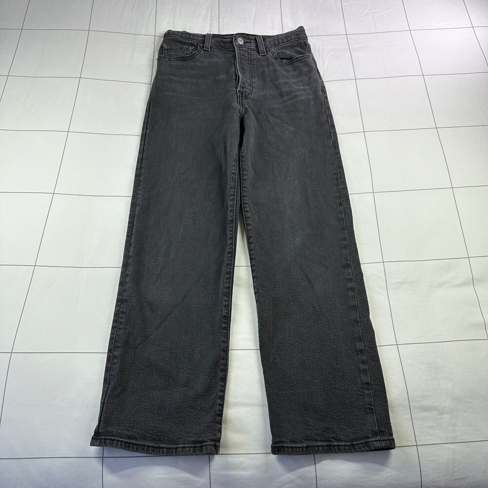 Levi’s Jeans Womens 26 Washed Black Ribcage Straight Ankle Button Fly High Rise